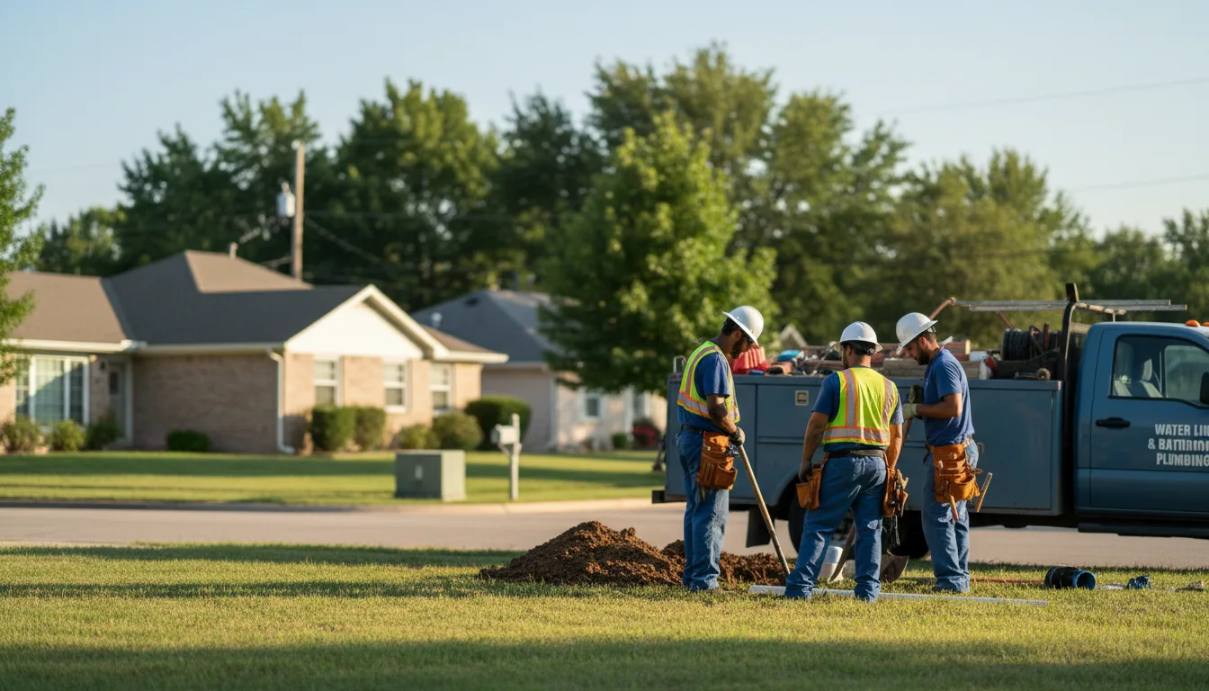 Residential water line and bathroom plumbing service in Ira, TX